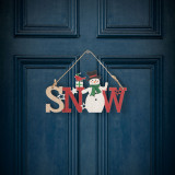 Decor de Crăciun din lemn - om de zăpadă - cu agățătoare - 17 x 9 cm, Family Pound