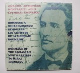 MONETARIA STATULUI 2000 - SET 4xMEDALII PROOF . MIHAI EMINESCU - TOMBAC CU PORTRET NICHELAT . "Omagiu adus de gravorii Monetariei" - VASILE GABOR .