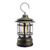 Lampa portabil&Auml; camping felinar vintage cu c&Atilde;&cent;rlig, 21 cob led, 5w, abs, reglare intensitate, 360&Acirc;&deg;, verde