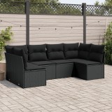 Cumpara ieftin Gossi set mobilier de gradina cu perne, 6 piese, negru, poliratan