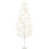 HOMCOM Brad Artificial de Crăciun cu 384 Lumini LED Albe și Crengi Pliabile din PP și Oțel, &Oslash;20x180 cm, Alb | Aosom Romania