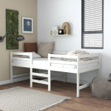 Cadru de pat, alb, 90x200 cm, lemn masiv de pin, vidaXL
