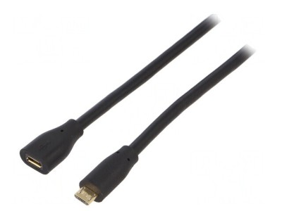 Cablu USB 2.0 Micro USB B 3m Negru foto