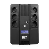 Cumpara ieftin UPS TSY Power, 600VA/360W, LCD, line interactive, 6 x Schuko TSY-D-0K6-LCD