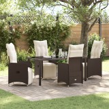 Gossi set de dining de gradina maro 5 piese cu perne din poliratan