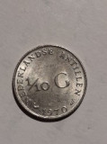Moneda 1/10 Gulden1970 argint Antilele Olandeze