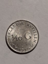 Moneda 1/10 Gulden1970 argint Antilele Olandeze foto