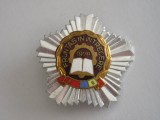 QW9 L 52 - Insigna - tematica comunism - Fruntas in intrecere - 1978