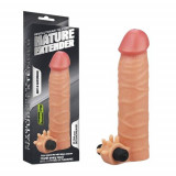 Prelungitor Penis cu vibratii Love Toy Silicon Nature Extender, 17.8 cm, Lovetoy