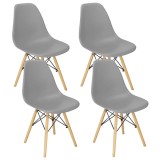 Set 4 scaune dining Scandinav pentru bucatarie, 38x42x82cm, gri inchis Household NewTrend