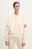 adidas Originals geaca bomber NC BOMBER JKT culoarea bej, de tranzitie, oversize, JI8523