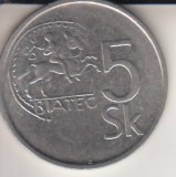 Moneda 5 coroane, Slovacia, 1993, Europa, Nichel, 185 cm