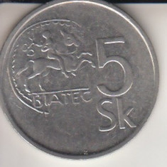 Moneda 5 coroane, Slovacia, 1993