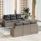 VidaXL Set de canapele pentru grădină Manual 7 pcs Gri 55 x 55 x 37 cm