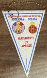D9 145 - fanion - sport - fobal - echipa nationala - Romania - Spania - 29 aprilie 1987