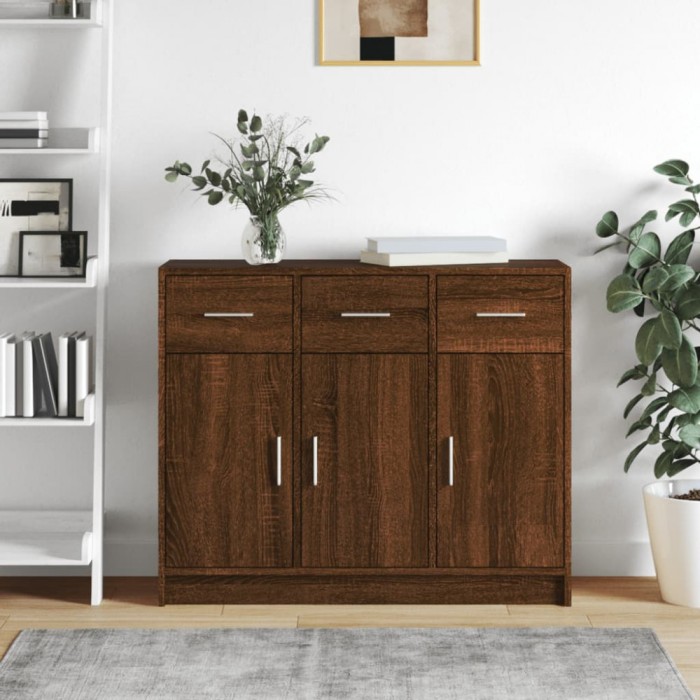 vidaXL Servantă, stejar maro, 91x28x75 cm, lemn prelucrat 823015