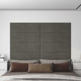 Cumpara ieftin Panouri de perete 12 buc. gri &icirc;nchis 90x30 cm catifea 3,24 m&sup2;