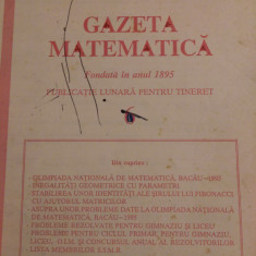 Gazeta matematica nr.6/1995 + Supliment gazeta matematica teste admitere cls.IX