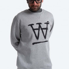 Wood Wood hanorac de bumbac Tye Sweatshirt bărbați, culoarea gri, cu imprimeu 10135606.2424-GREYMEL