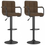 vidaXL Scaune de bar, 2 buc., maro, material textil