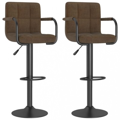 vidaXL Scaune de bar, 2 buc., maro, material textil foto