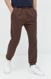 Abercrombie &amp; Fitch pantaloni de trening barbati, culoarea maro, neted