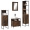 vidaXL Set mobilier de baie, 4 piese, stejar fumuriu, lemn prelucrat 3214827