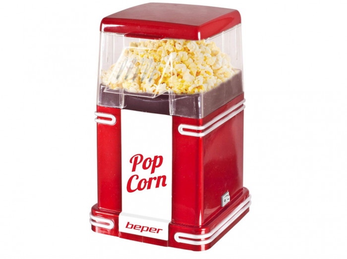 Aparat pentru popcorn Beper 1200 W, rosu - RESIGILAT