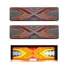 Set 2 Lampi Auto LED Spate, Universale, pentru Remorca, Camion si Trailer, utilaje agricole, 12 - 24V, Functii Semnalizare dinamica, Pozitie, STOP, 33