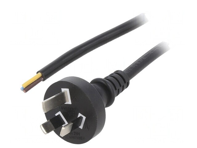 Cablu PVC 3m 3x1mm2 Negru 10A AS/NZS 3112