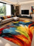 Cumpara ieftin Covor Brush 11017-180, Marime 80 x 150 cm, Multicolor, Inaltime Fir 9 mm, Antialergic, Polipropilena, Living, Dormitor, Sufragerie, Birou