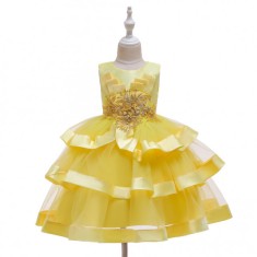 Rochita de ocazie galbena cu volane (Marime Disponibila: 9-12 luni (Marimea 20