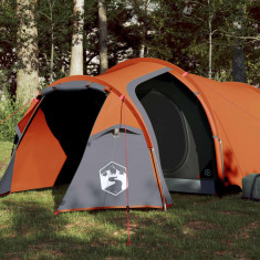 vidaXL Cort de camping tunel 2 persoane, gri/portocaliu, impermeabil