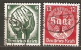 Germania (Deutsches Reich) &ndash; Lot 2 timbre &bdquo;Saar Vote (Volksabstimmung)&rdquo;, 1934, ștampilate -A80