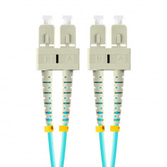 Cablu retea fibra optica cu lungime 5 m si conectori SC UPC-SC UPC, Lanberg Z43329, MM, DUPLEX 3.0MM OM3 50 125 LSZH, albastru
