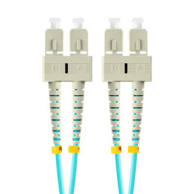 Cablu retea fibra optica cu lungime 2 m si conectori SC UPC-SC UPC, Lanberg Z43327, MM, DUPLEX 3.0MM OM3 50 125 LSZH, albastru foto