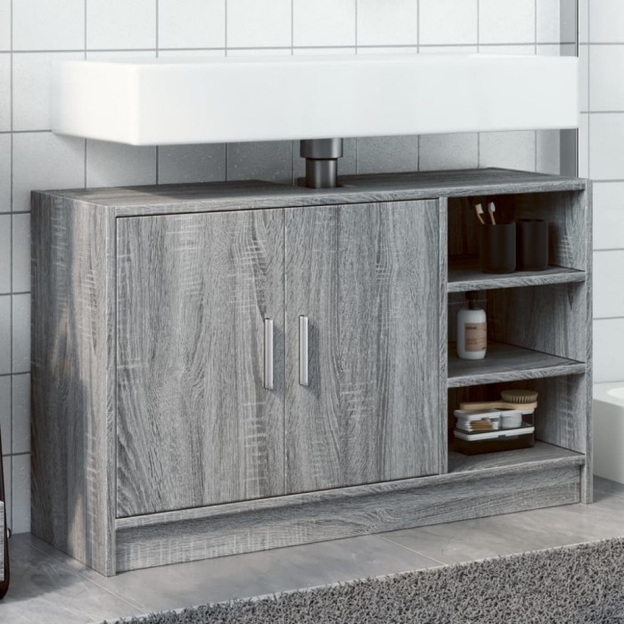 Gossi dulap de chiuveta, gri sonoma, 90x29x55 cm, lemn prelucrat