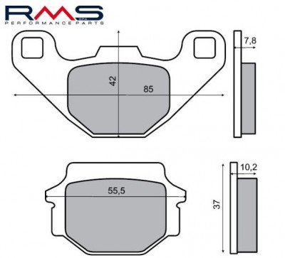 Set placute frana Aprilia Pegaso - Dinli DL801 - 802 - Husqvarna WR 125-260cc - Kawasaki - KTM - TGB Blade - Target 125-620cc (RMS) foto