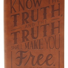 Nkjv, Personal Size Large Print End-Of-Verse Reference Bible, Verse Art Cover Collection, Leathersoft, Brown, Red Letter, Comfort Print: Holy Bible, N