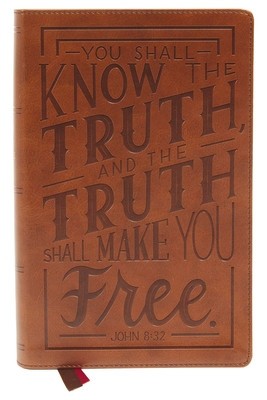 Nkjv, Personal Size Large Print End-Of-Verse Reference Bible, Verse Art Cover Collection, Leathersoft, Brown, Red Letter, Comfort Print: Holy Bible, N