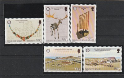 Isle of Man 1986 , Peisaje , obiecte , serie 5 valori dantelate , MNH , Mi.302-306 foto