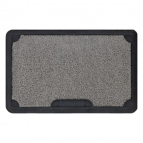 Covoraș BH DM001 cu inserție de curățare &icirc;nlocuibilă, anti-alunecare, exterior, interior - argintiu, 45x70 cm