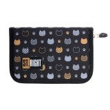 Penar neechipat Prestige Cats, 1 compartiment, 2 extensii, negru,20x14x4 cm, St.Majewski