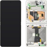 Display cu Touchscreen Samsung Galaxy Z Flip8 F776, cu Rama, Sub Inner, Alb (Cream), Service Pack GH82-39754B