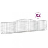 Cumpara ieftin Cosuri gabion arcuite 2 buc, 400x50x80/100 cm, fier galvanizat