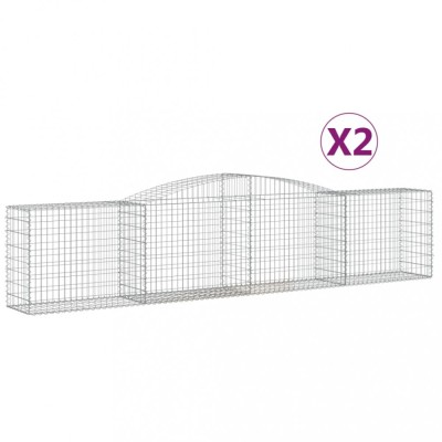Cosuri gabion arcuite 2 buc, 400x50x80/100 cm, fier galvanizat foto