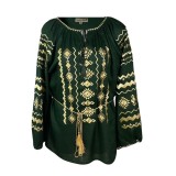 Bluza tip ie dama B23, verde/auriu, marime S