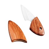Cumpara ieftin Cutit Mini Portabil IdeallStore&reg;, 10.5cm, Teaca Lemn, Otel Inoxidabil, Camping, Drumetii, Pescuit, Maro