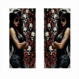 Set 2 stickere auto decorative pentru stalpi usi, folie oracal ecosolvent, autoadeziva, 50x22 cm