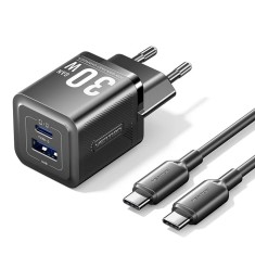 Incarcator retea Vention, , 30W, PD 30W, 1 x USB-C, 1 x USB-A, cablu USB-C 1m inclus, negru, &quot;TZ-FEQB0-EU-01&quot; (timbru verde 0.18 lei) - 6922794786356